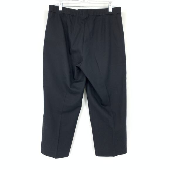 J. Jill Cropped Pants Womens Size 12P Black Elastic Waist Cotton Blend - Picture 2 of 6
